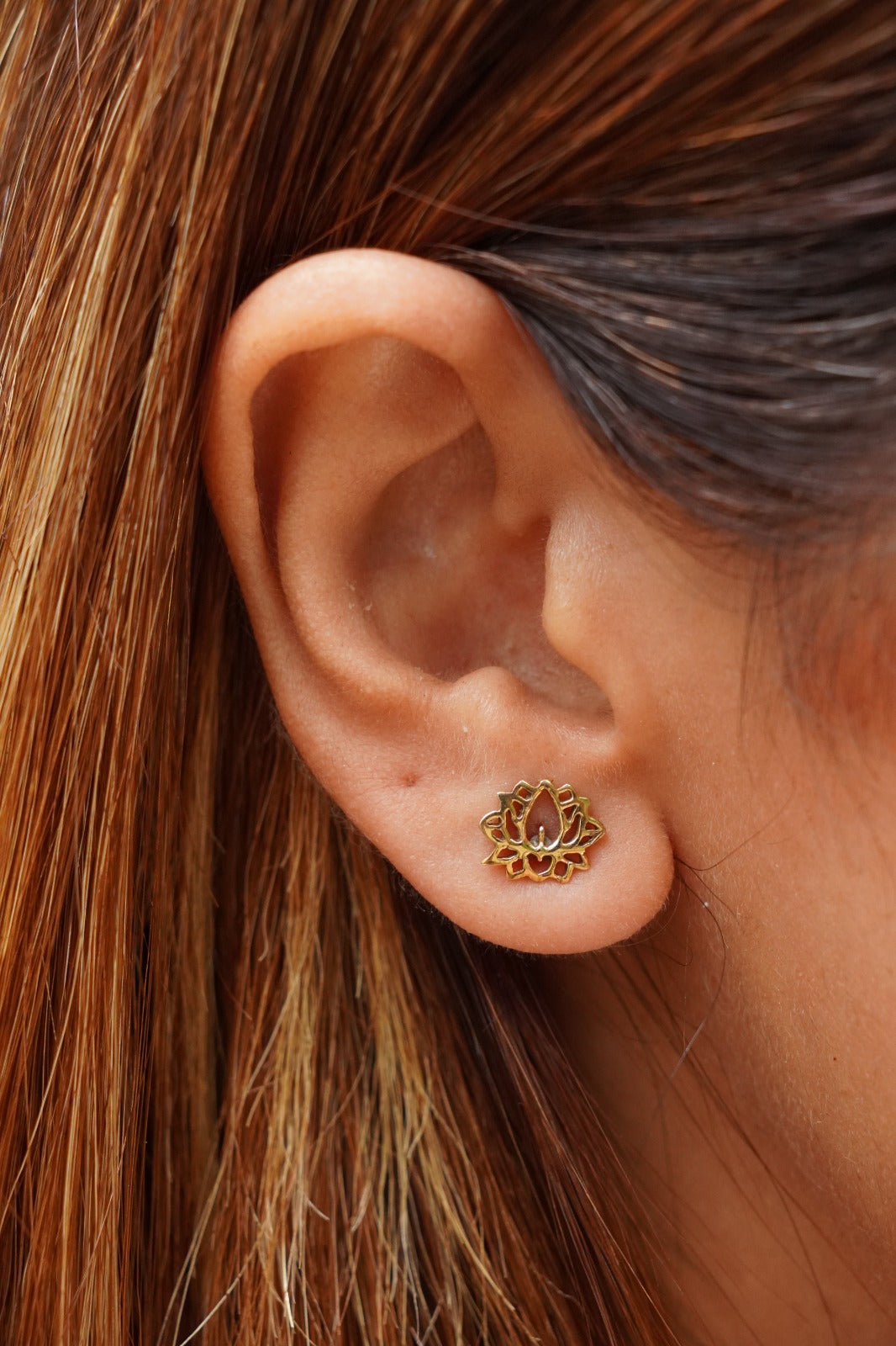 Lotus brass studs gold plated