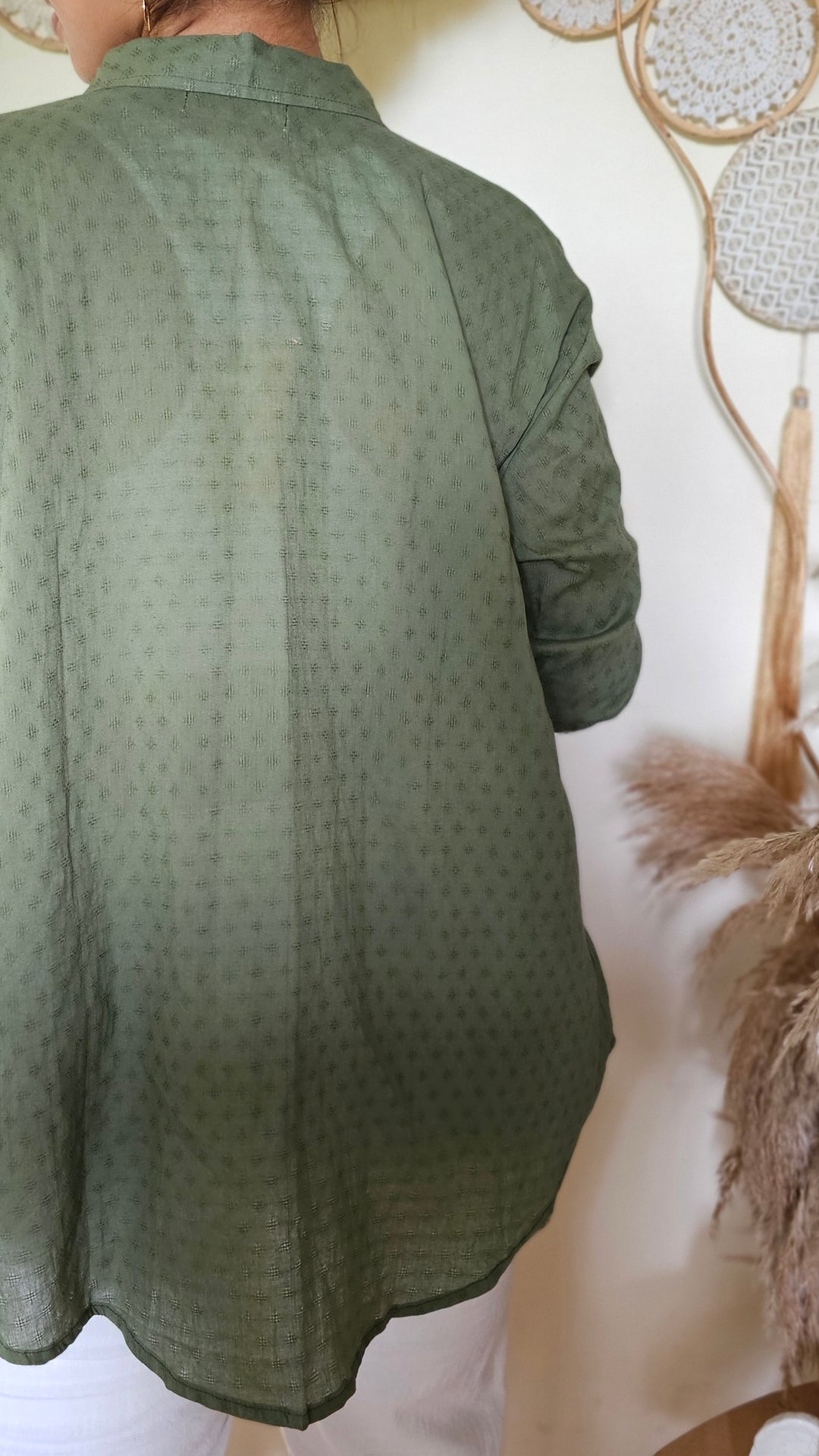 Khaadi texture green shirt jacket