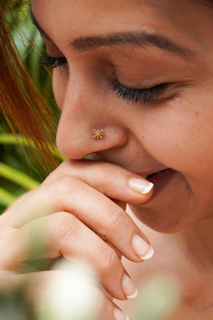 Surya brass nose pierced pin