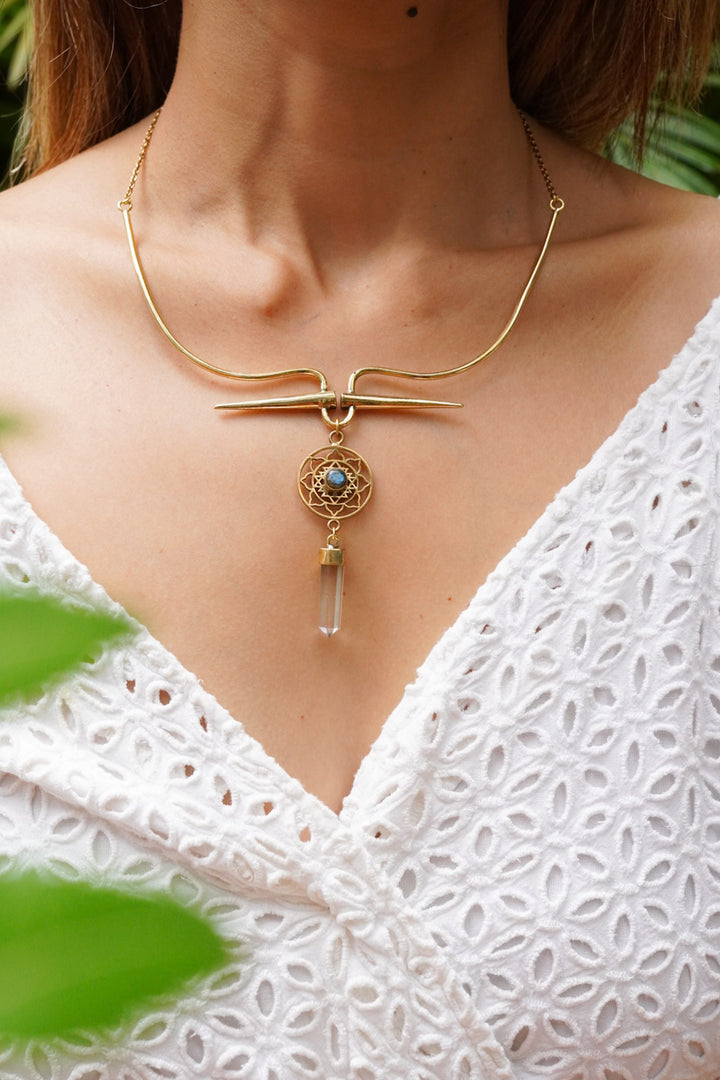 Clear quartz necklace