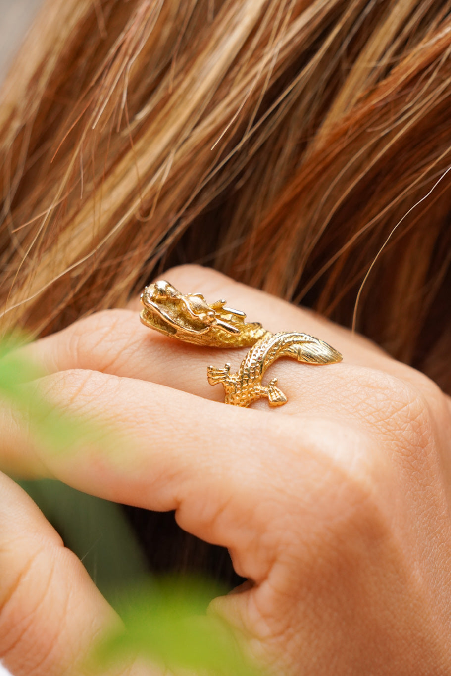 Dragon brass ring. Adjustable. Size 7-9.