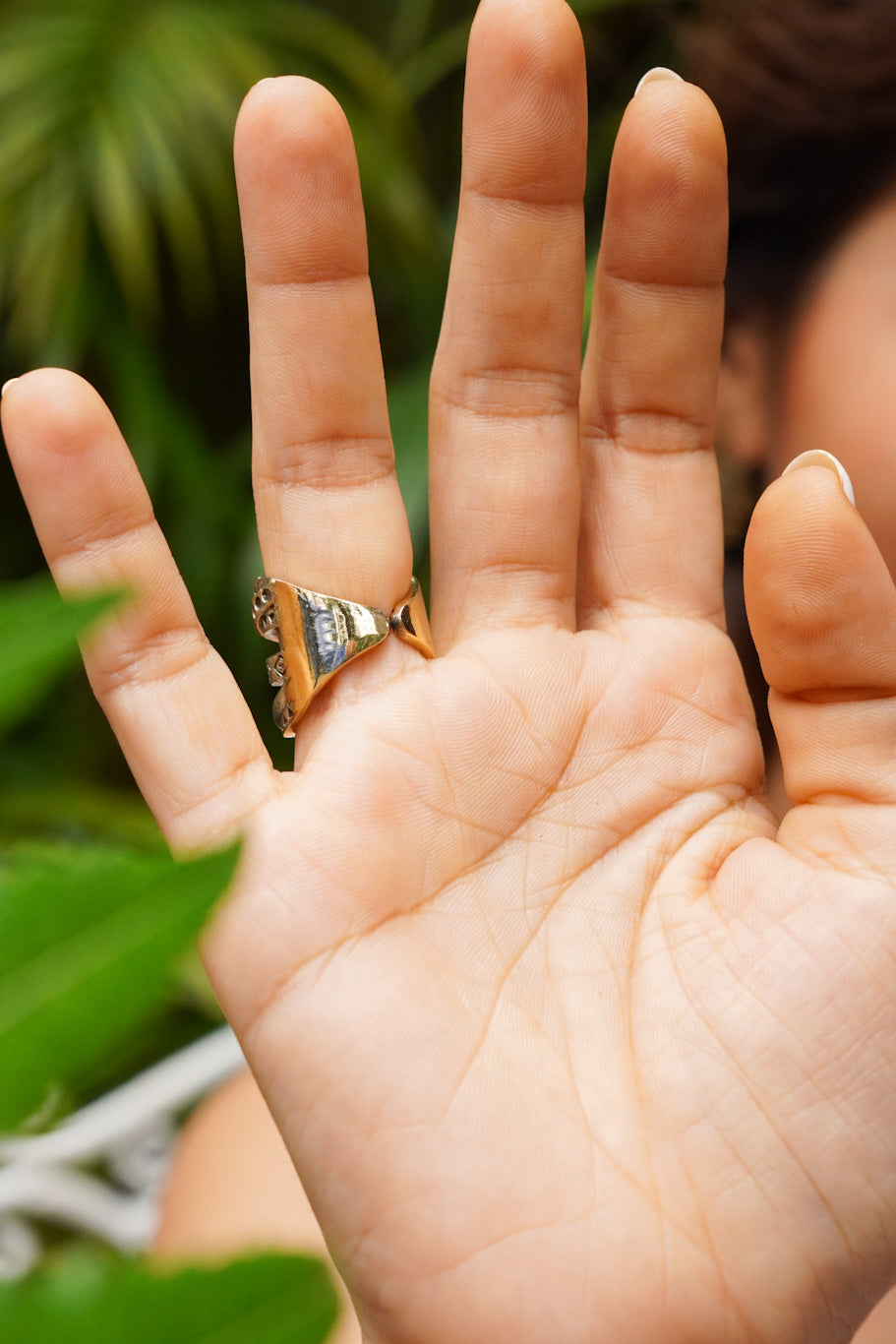 Tribal Stack brass ring-Adjustable. size 5-6