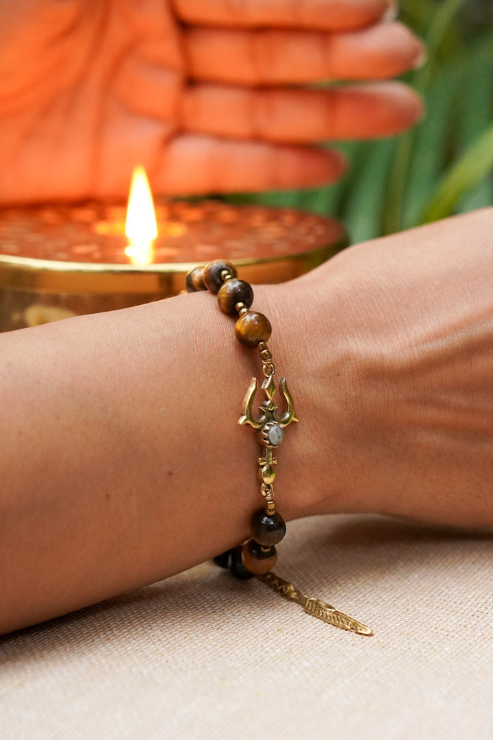 Tiger eye trishul healing bracelet
