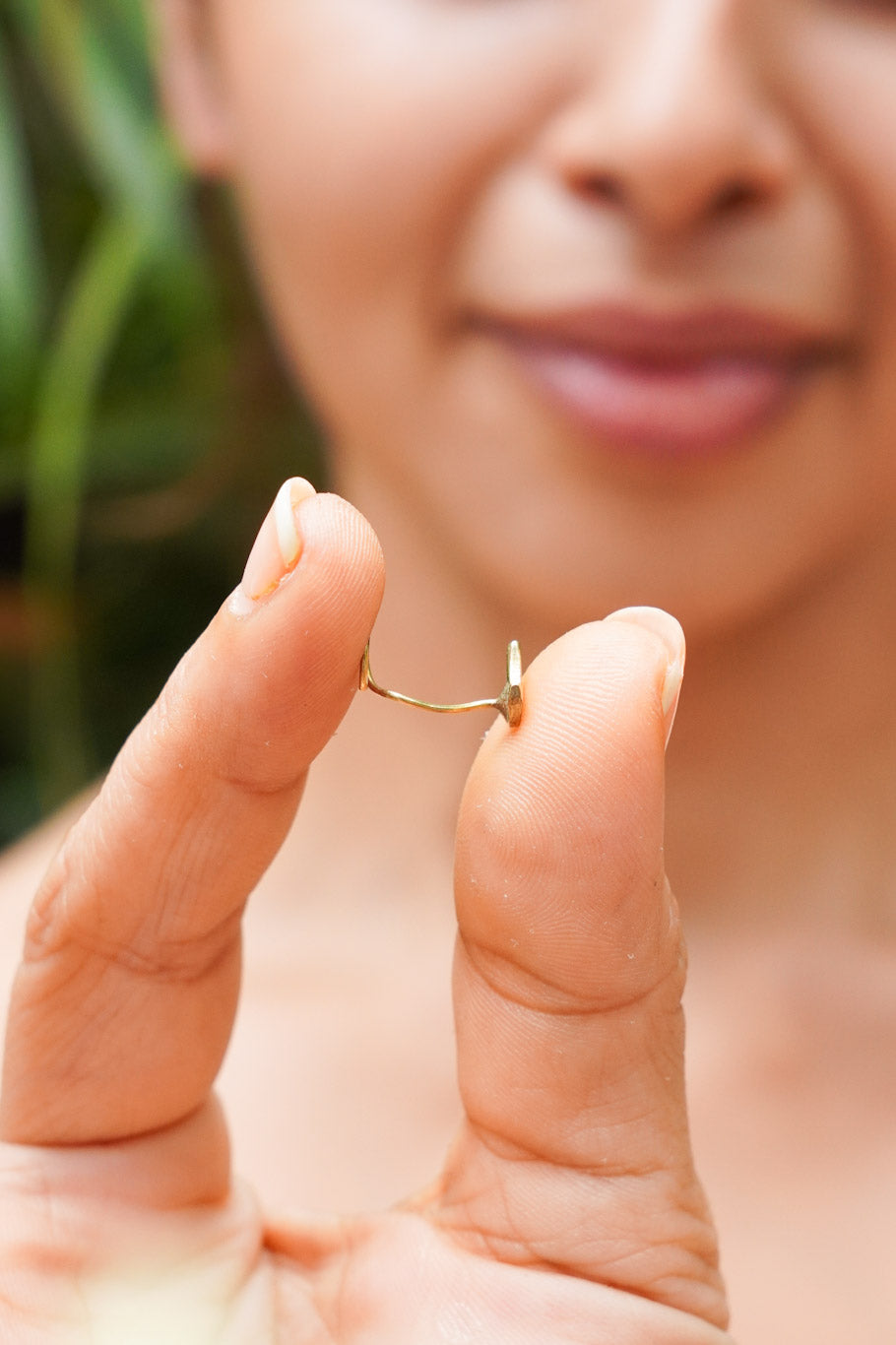 Chaand brass pierced nose pin