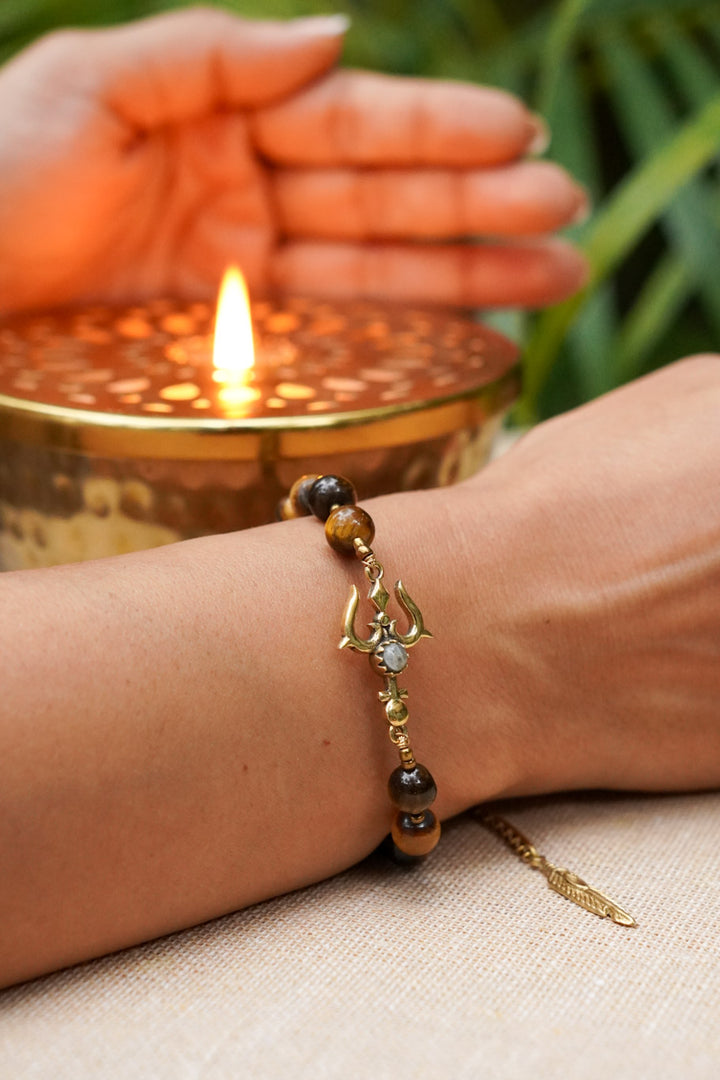 Tiger eye trishul healing bracelet