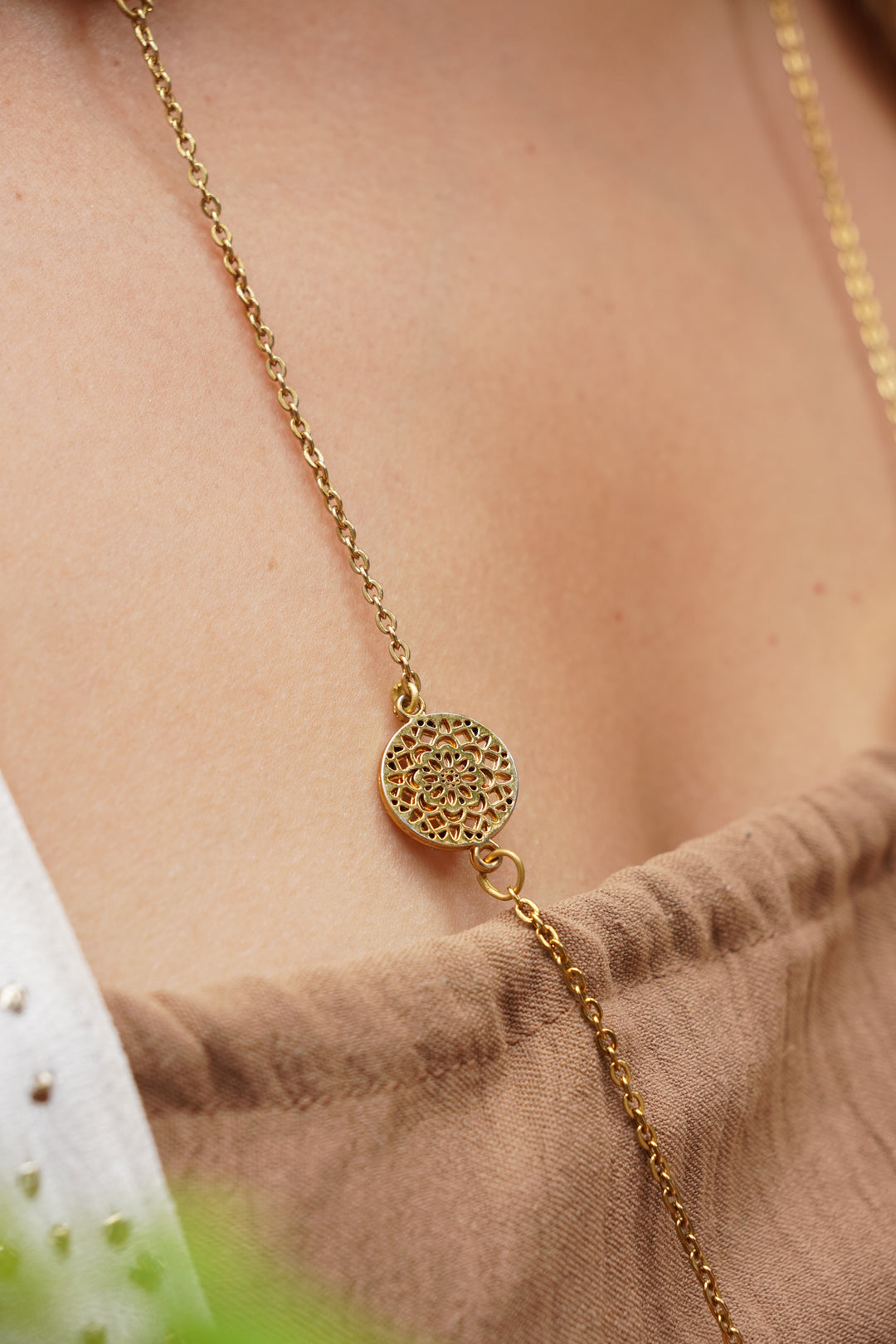 Aurora long charm necklace