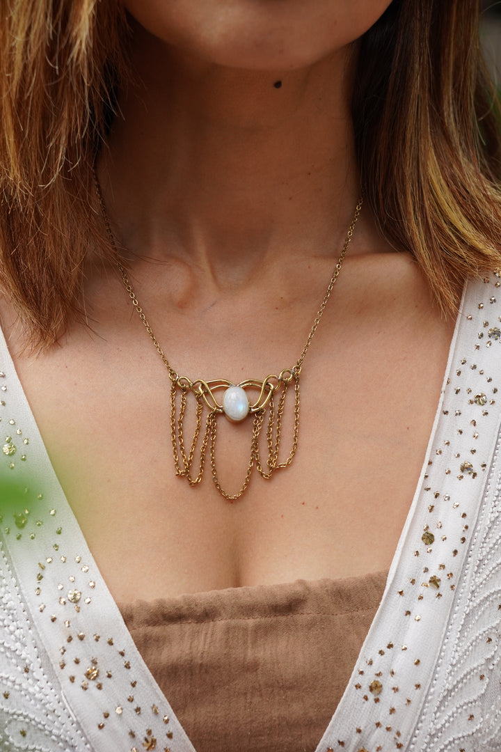 Moonstone gypsy necklace