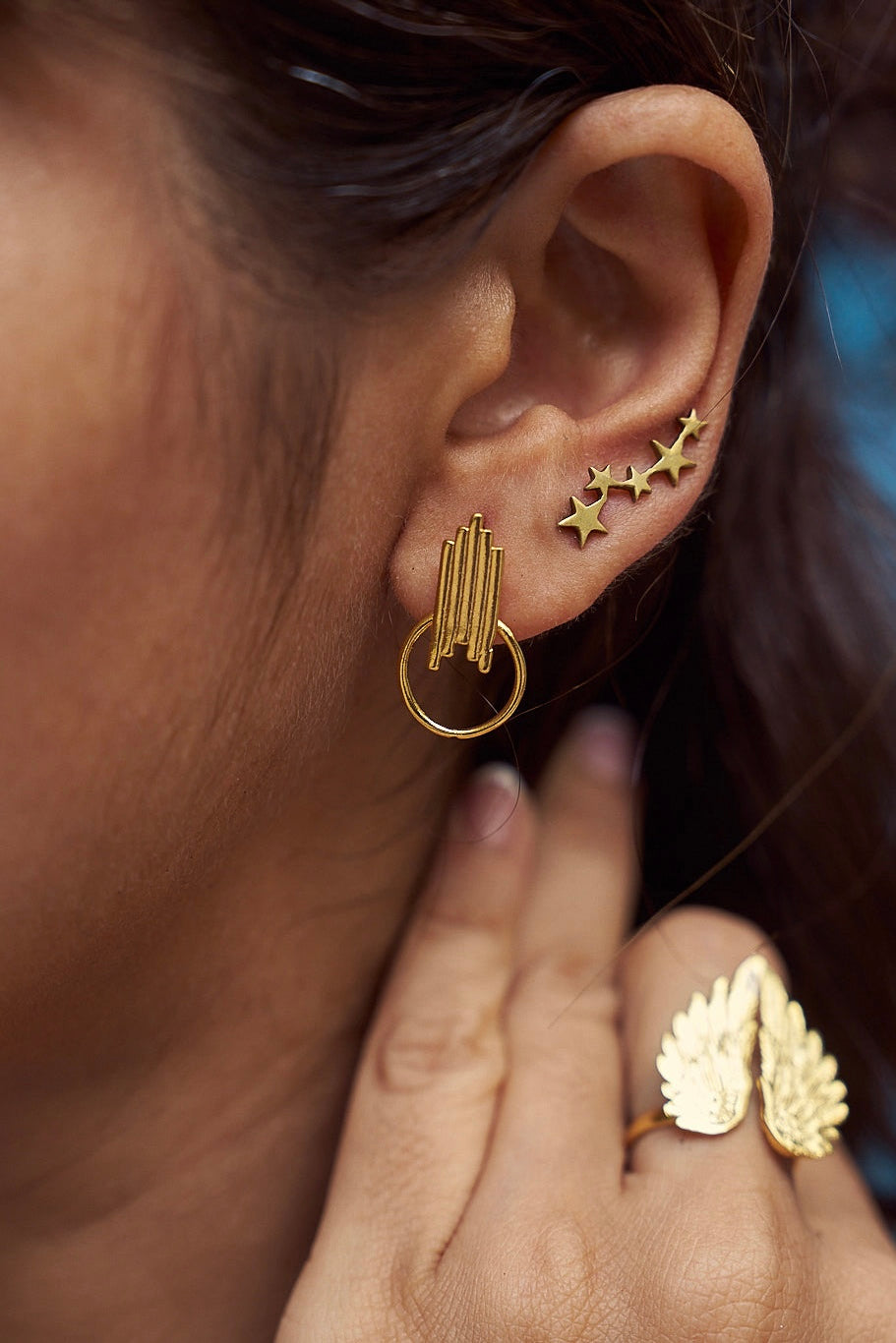 Shaya gold plated stud earrings