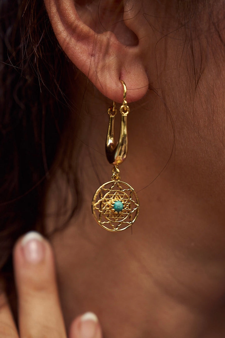 Romana turquoise gold plated brass baali