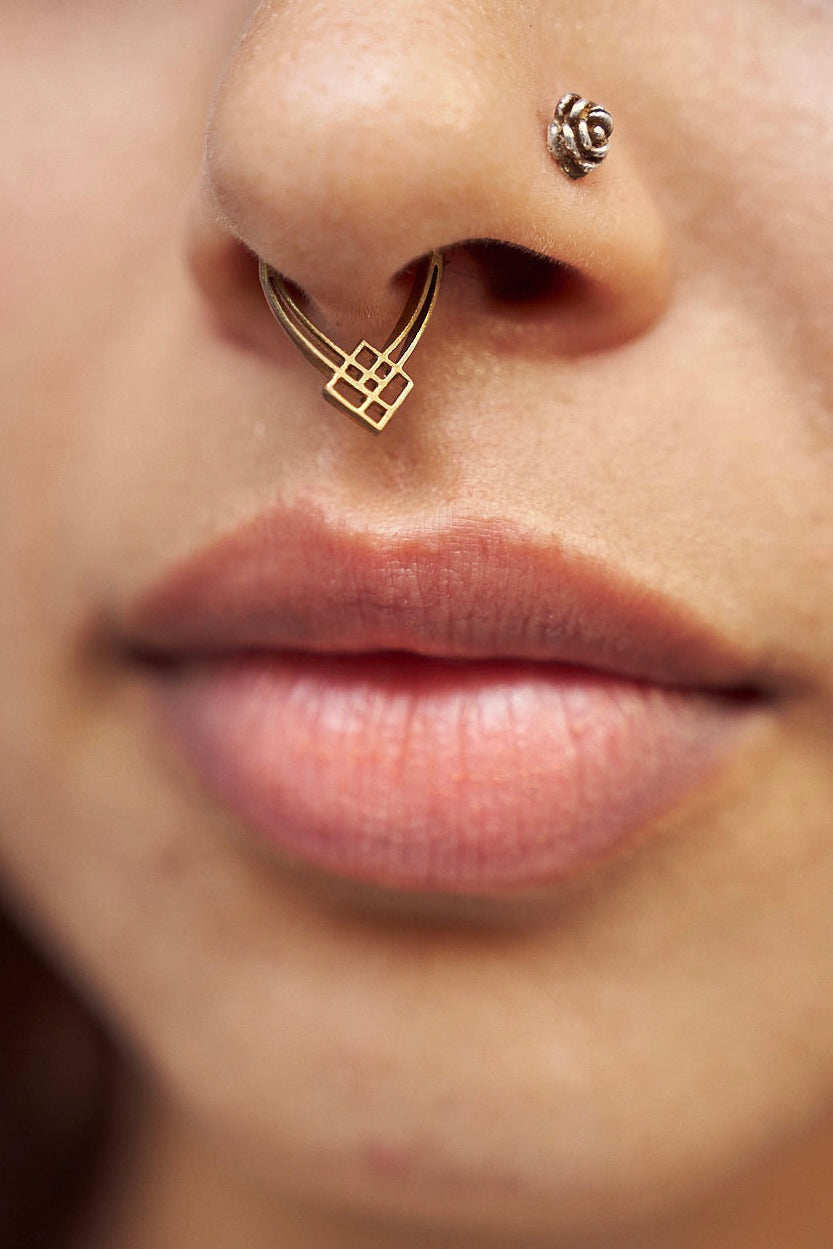 Aztec press-on brass septum