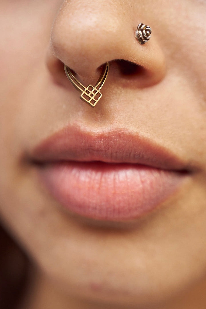Aztec press-on brass septum