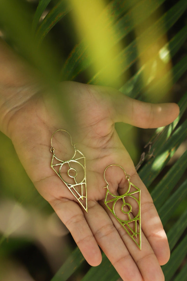 Riso brass earrings