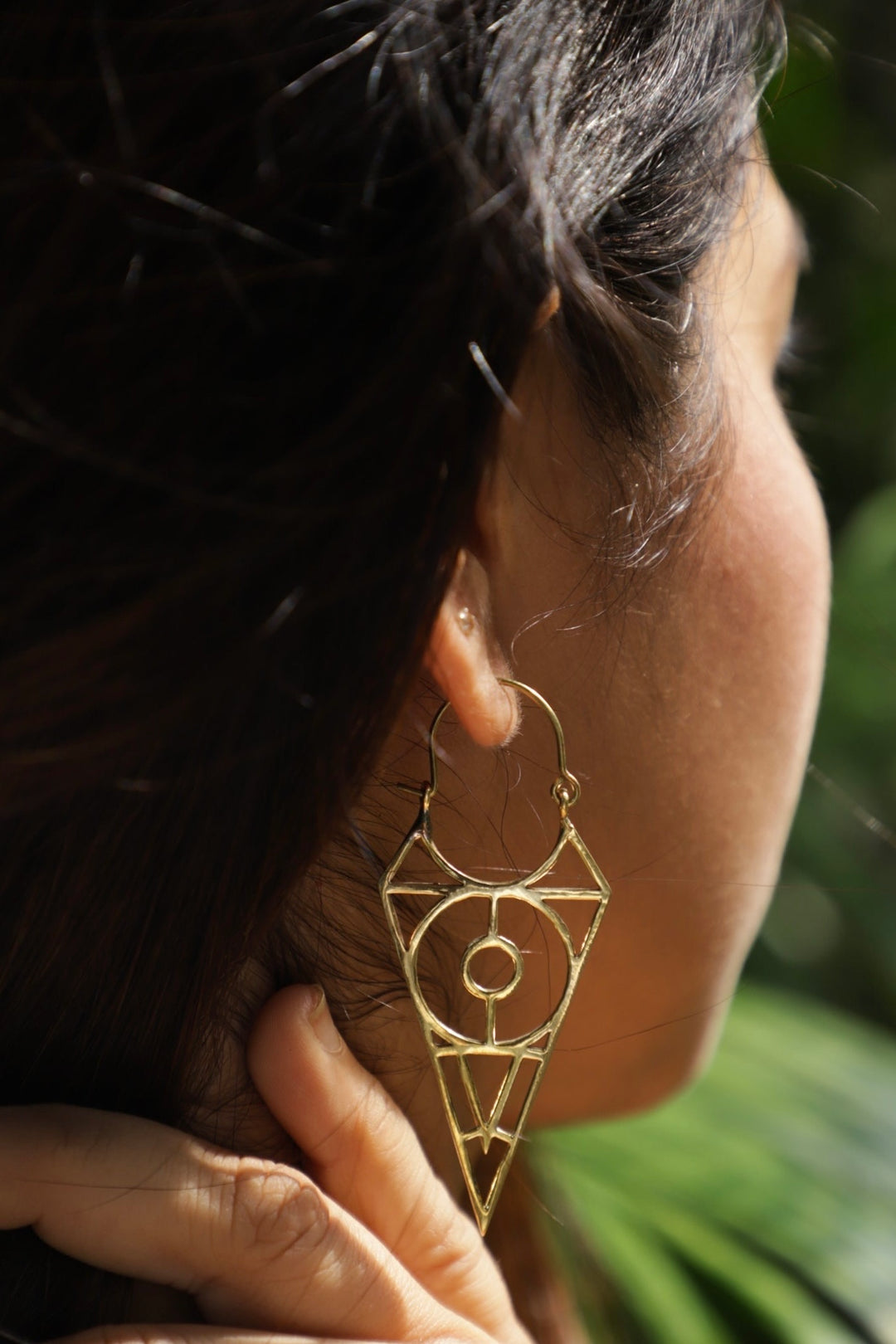 Riso brass earrings