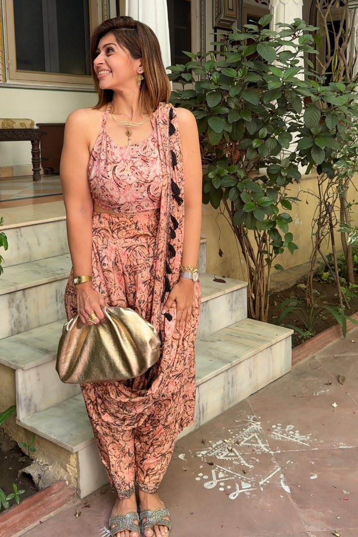 Reeva: pre draped saree dhoti with blouse