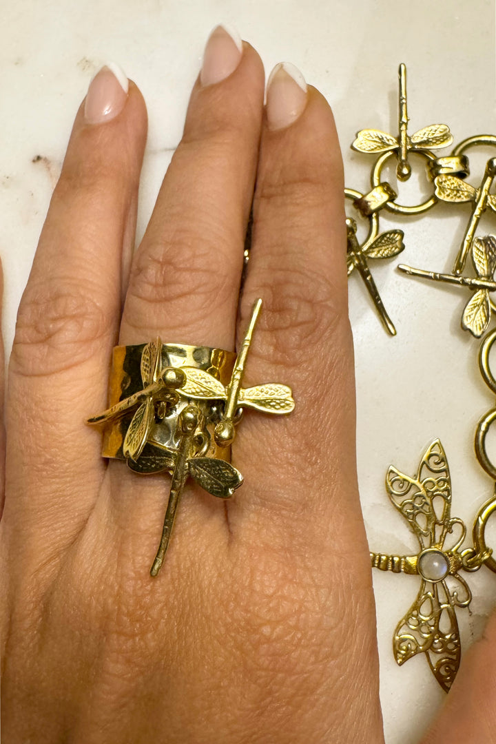 Dragonfly ring - adjustable