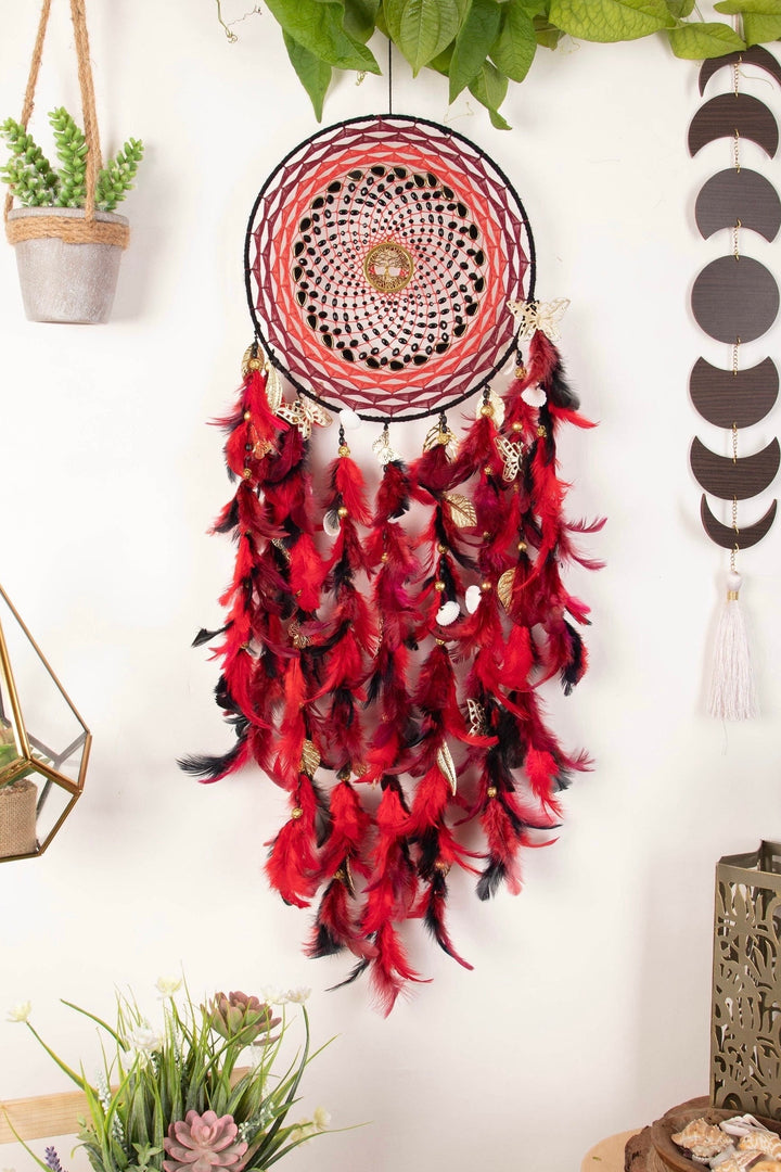 The red rising pheonix dreamcatcher