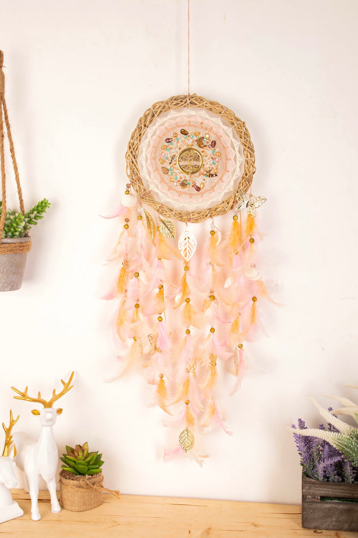 Gentle Peaches willow dreamcatcher