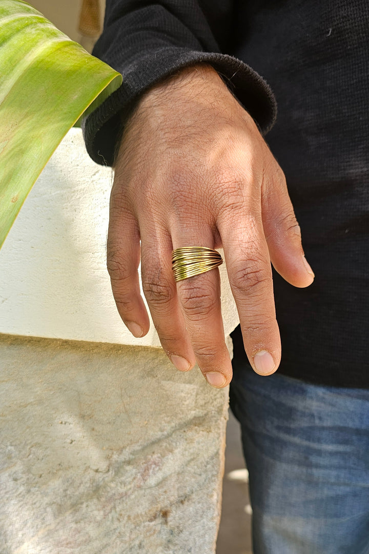 Cluster adjustable ring - mens collection 6-9