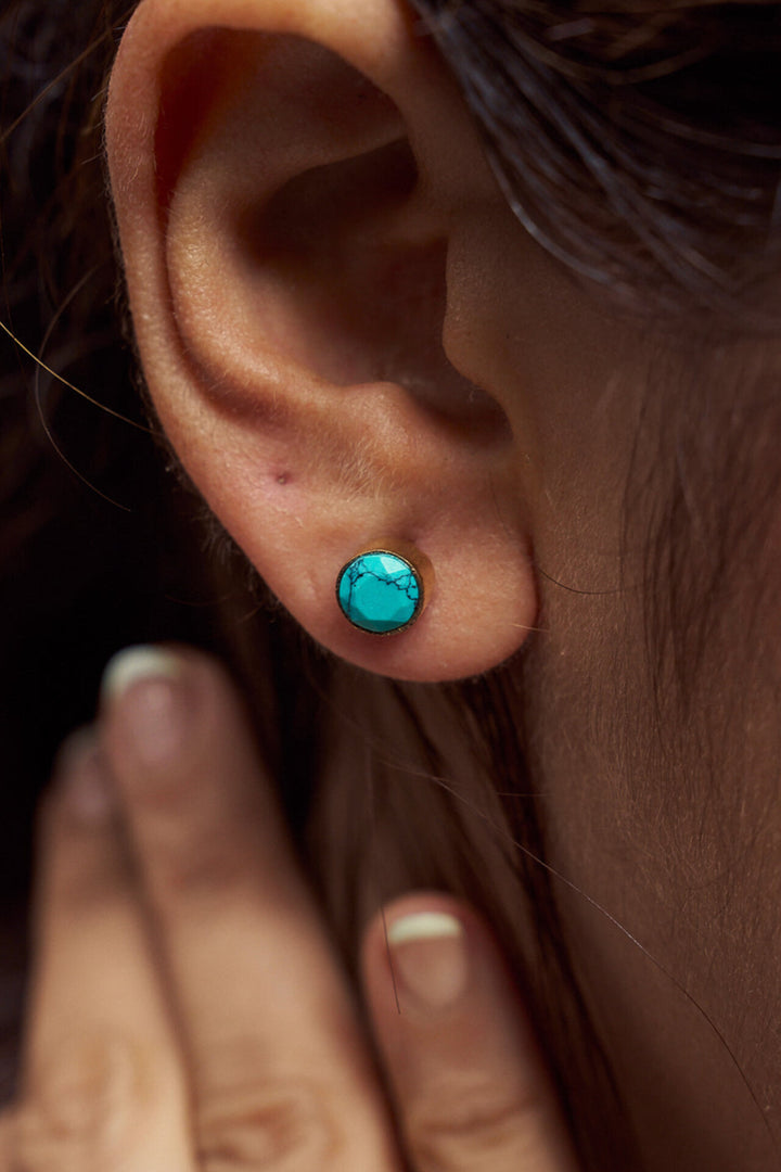 Turquoise brass studs