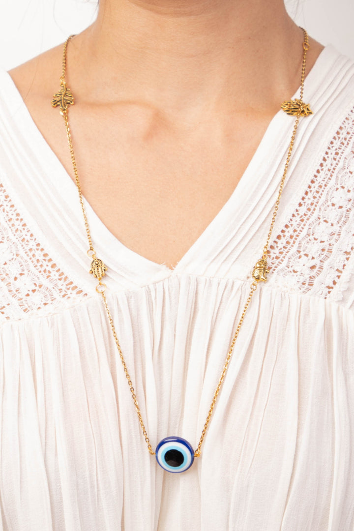 Long evil eye necklace