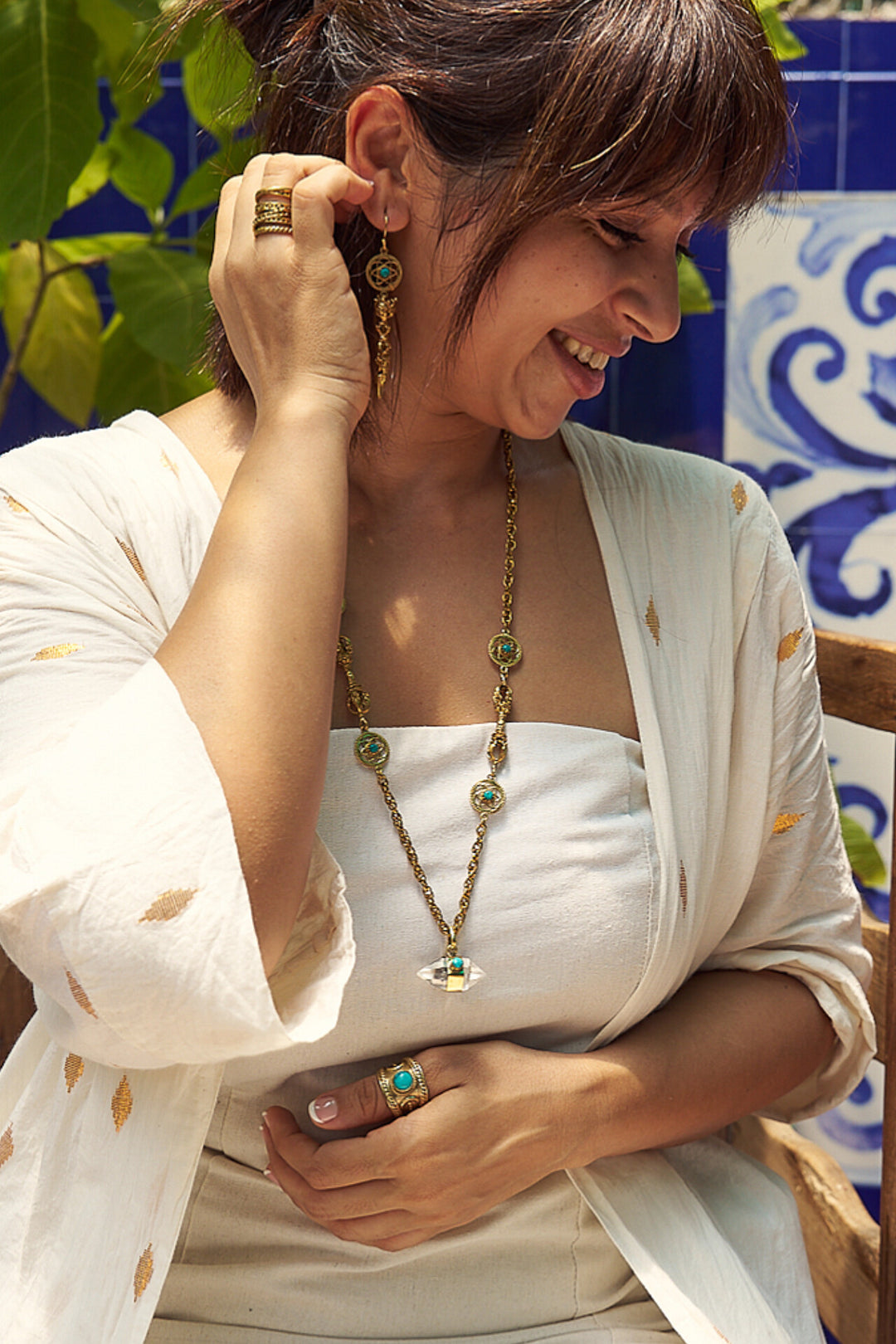 Lama brass earrings