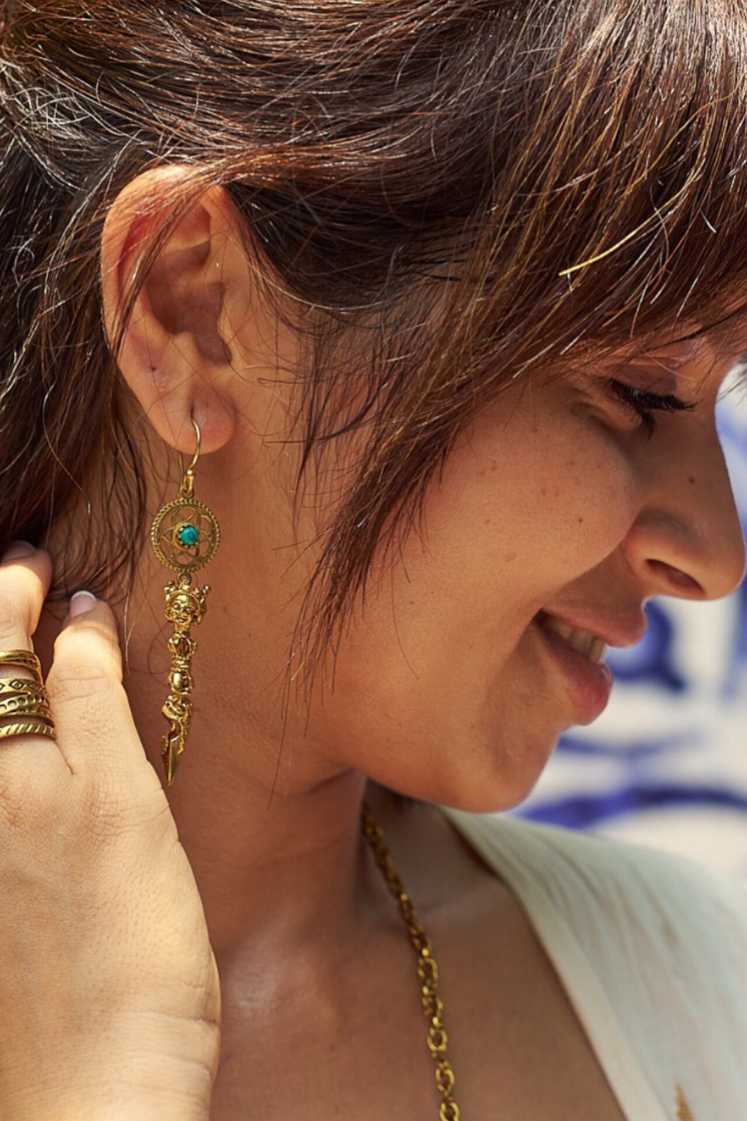 Lama brass earrings
