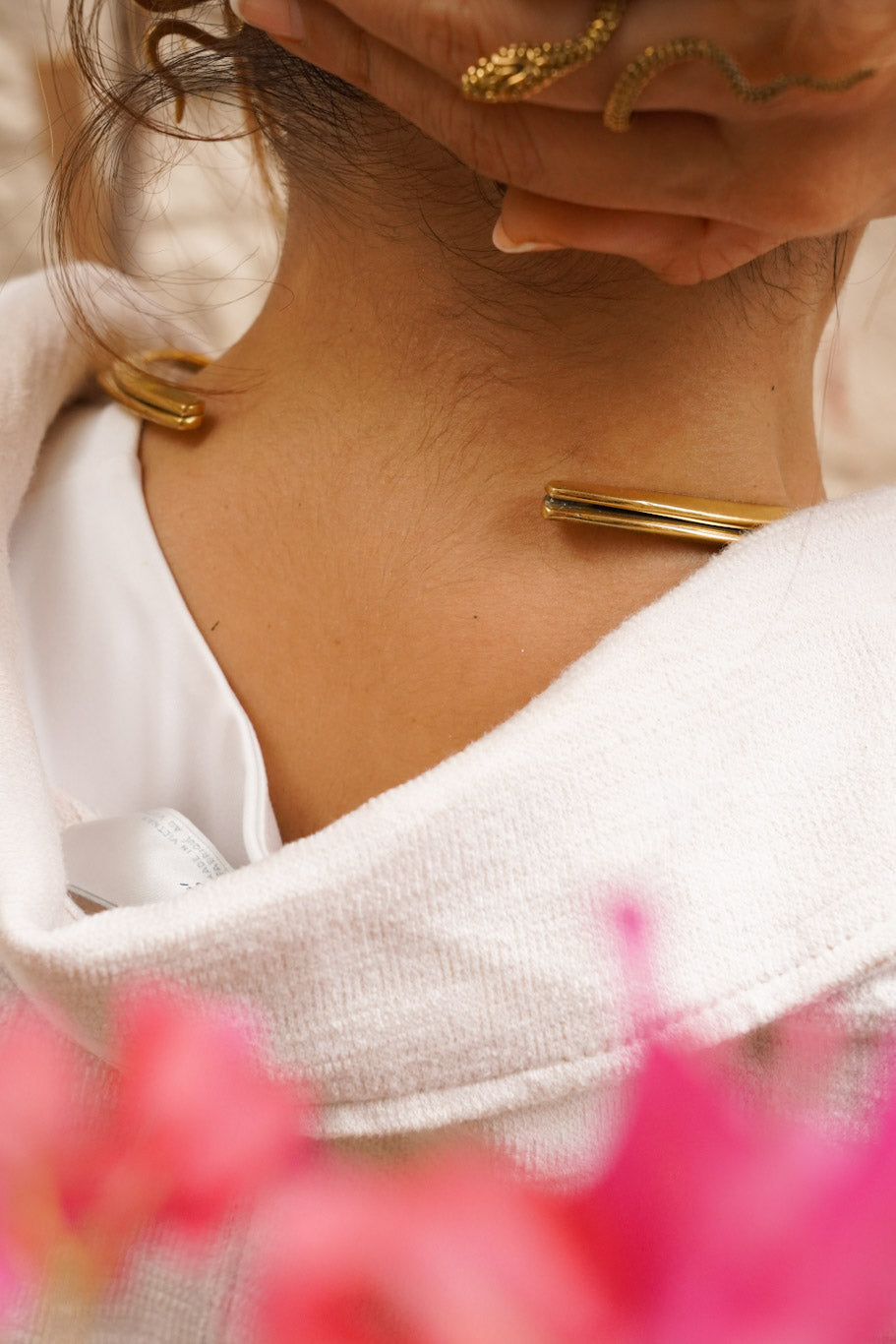 Crown of labradorite brass necklace