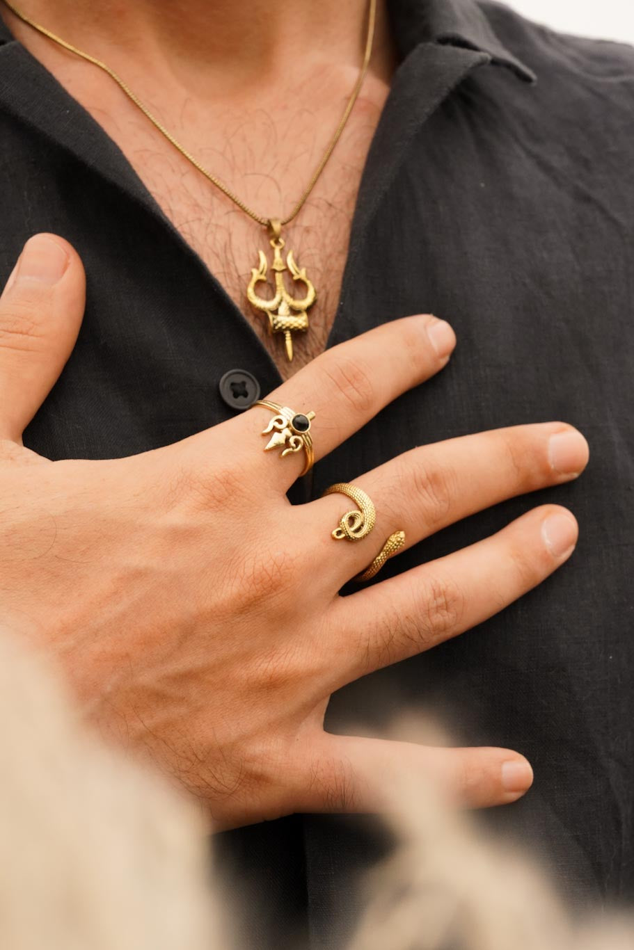 Trishul brass pendant chain- men’s jewellery-