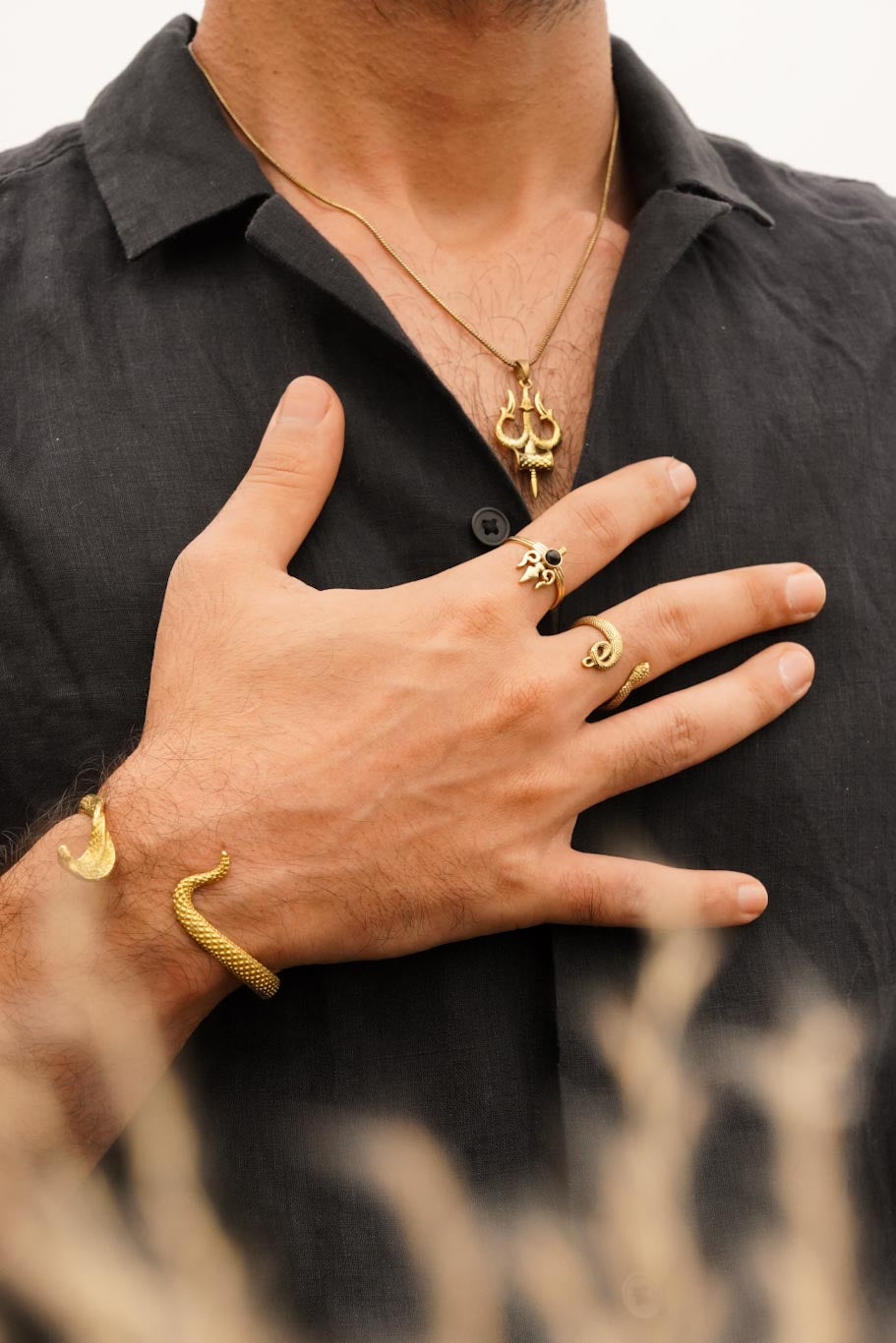 Serpent adjustable brass kadha- men’s jewellery
