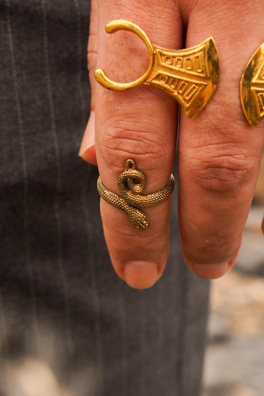 Gypsy brass adjustable ring- men’s jewellery