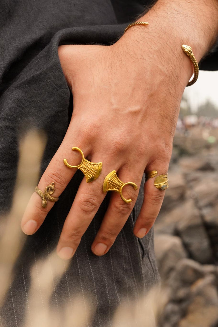 Gypsy brass adjustable ring- men’s jewellery
