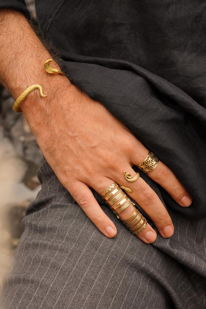 Antares brass adjustable size ring- men’s jewellery