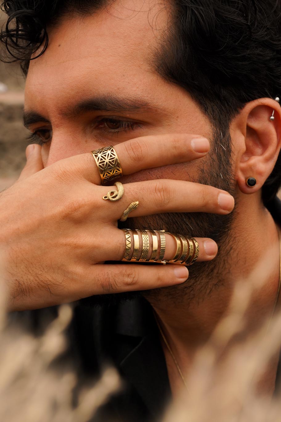 Antares brass adjustable size ring- men’s jewellery