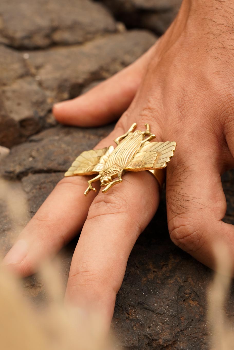 Scarab brass ring adjustable size. Men’s jewellery