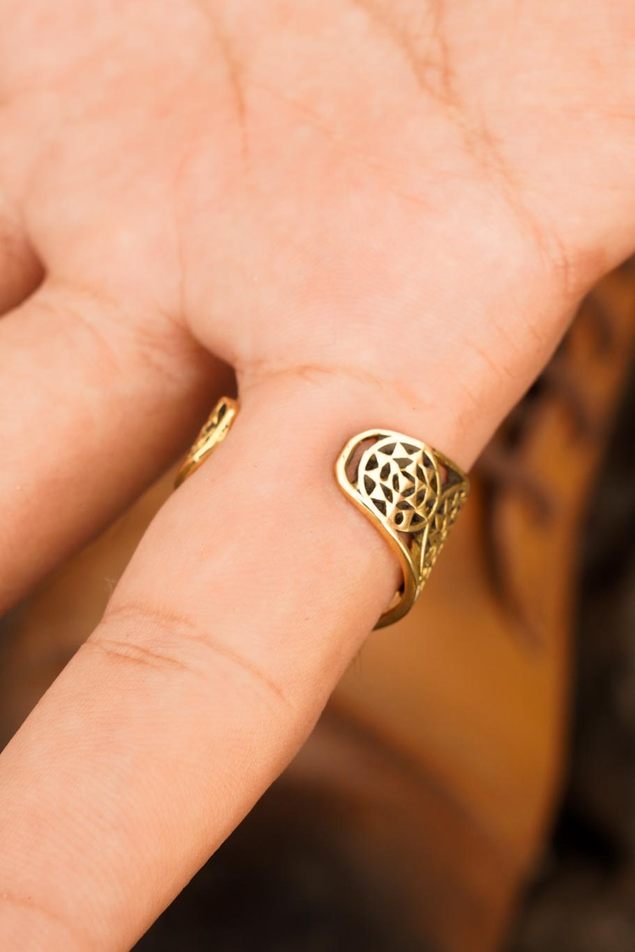 Seed of life brass ring- men’s jewellery