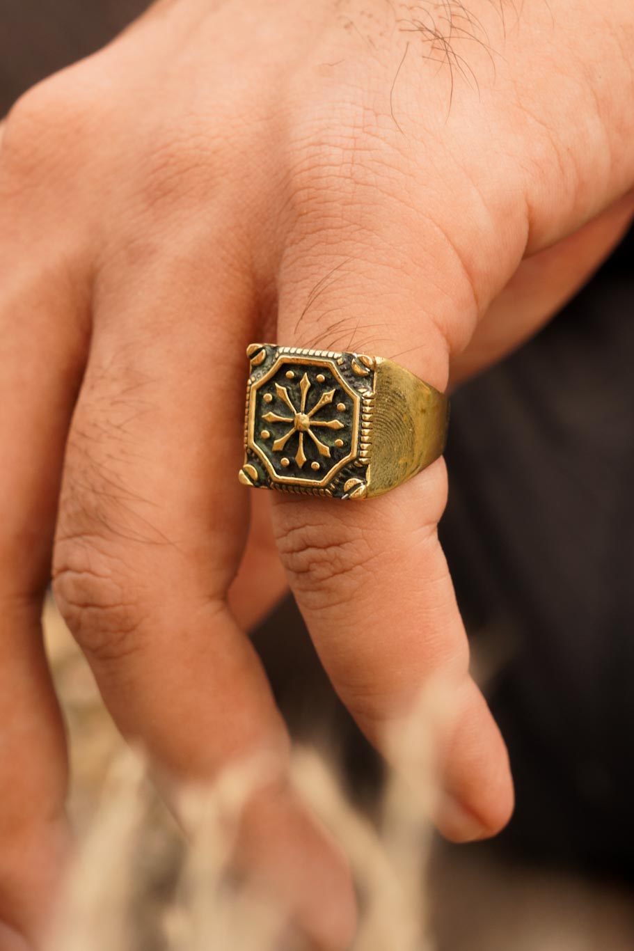 Lord of the rings- men’s brass jewellery Non-Adjustable size 6-7