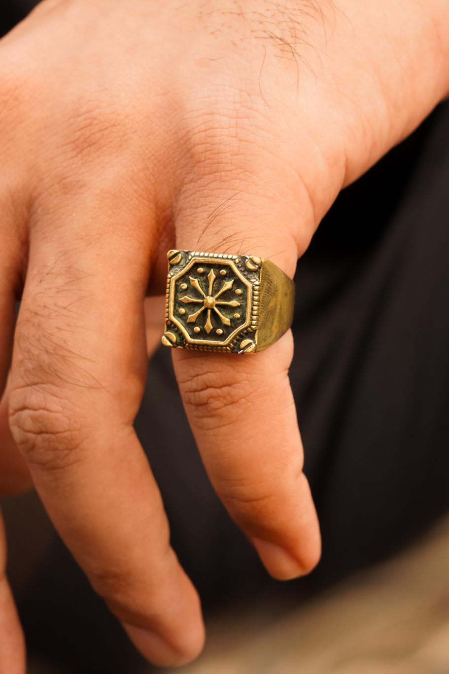 Lord of the rings- men’s brass jewellery Non-Adjustable size 6-7