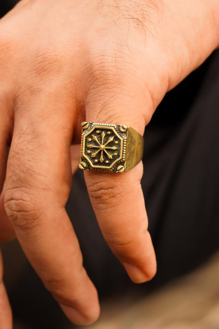 Lord of the rings- men’s brass jewellery Non-Adjustable size 6-7