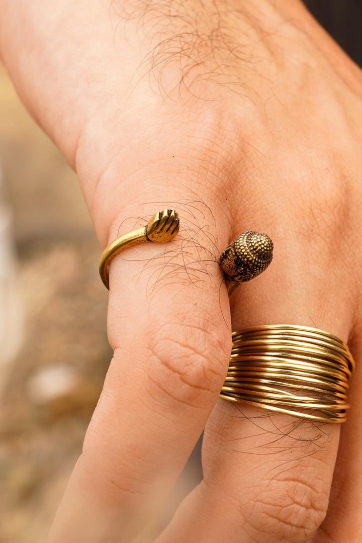 Lil Buddha brass ring- men’s jewellery