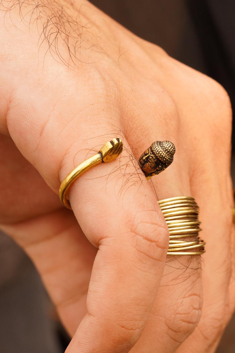 Lil Buddha brass ring- men’s jewellery