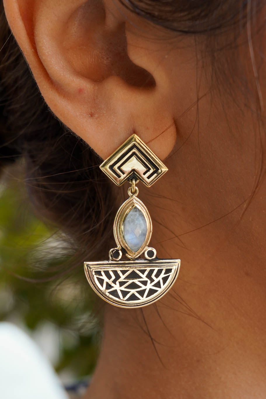 Ambar brass stud earings