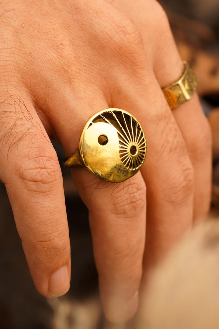 Yin Yang brass ring- men’s jewellery