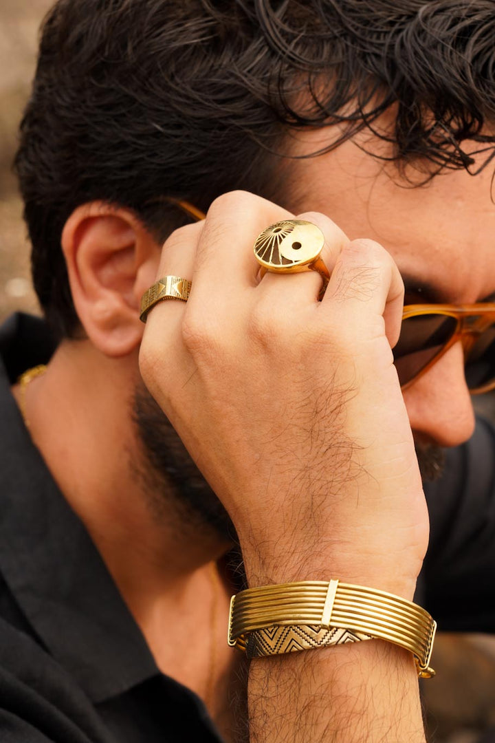 Yin Yang brass ring- men’s jewellery