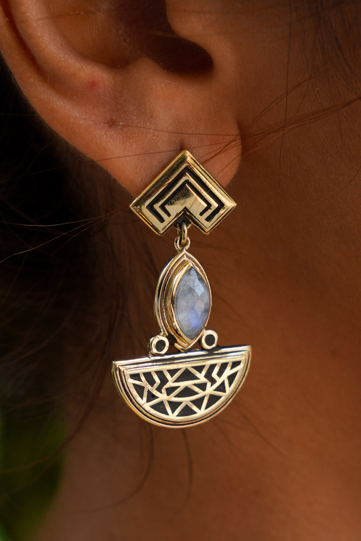 Ambar brass stud earings