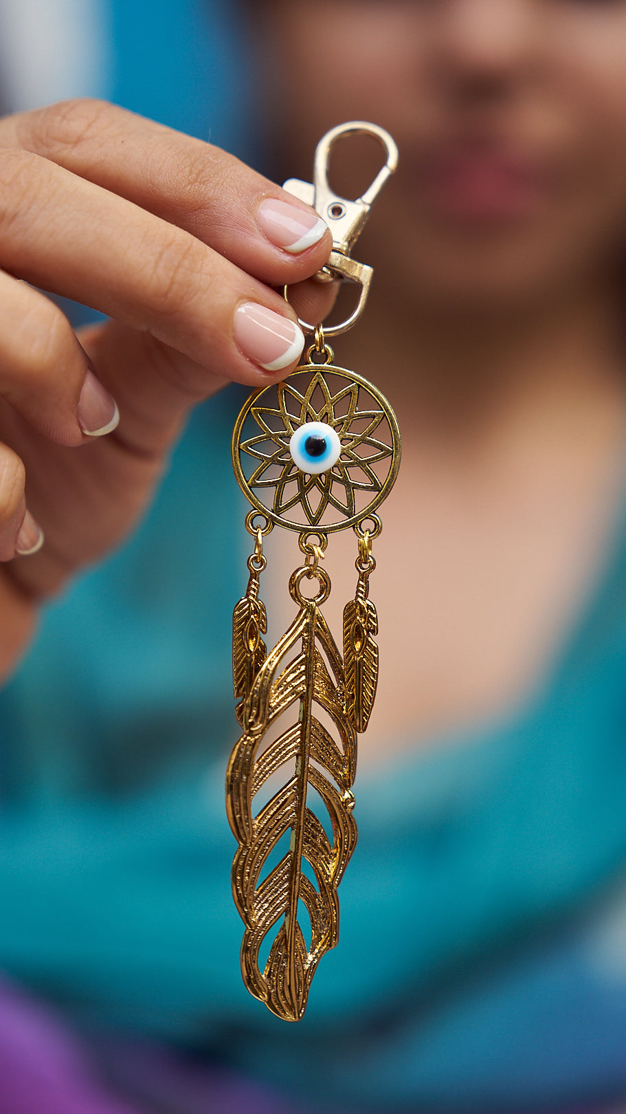 Dreamcatcher tassel bag charm
