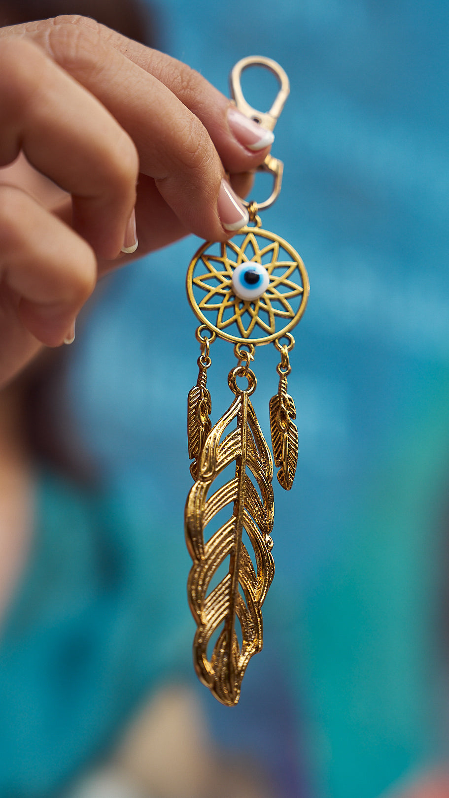 Dreamcatcher tassel bag charm