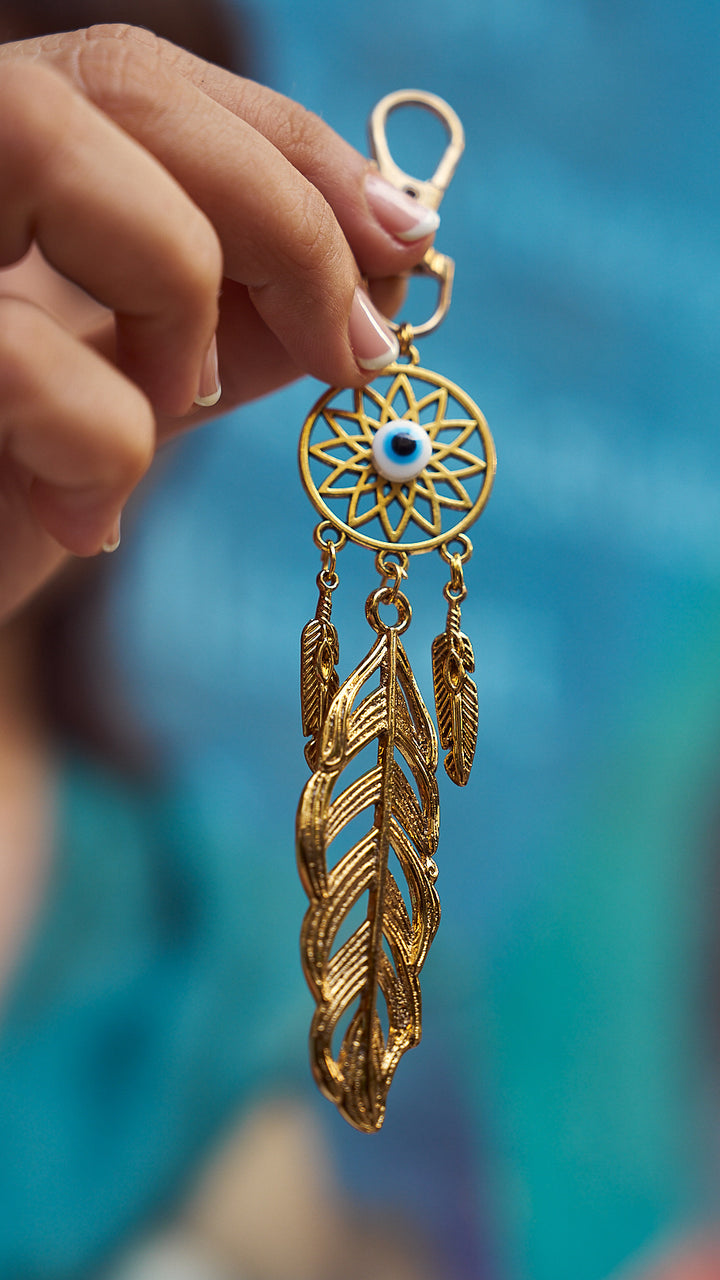 Dreamcatcher tassel bag charm