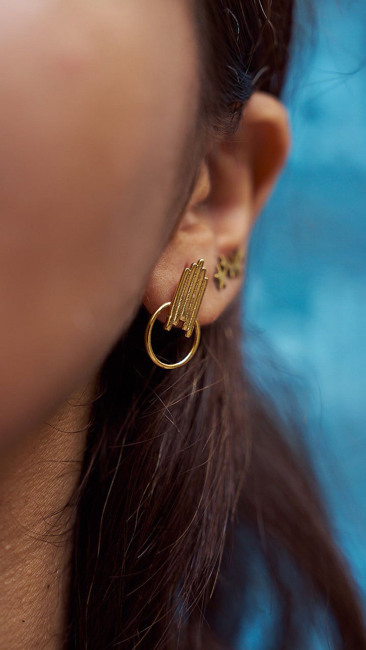 Shaya gold plated stud earrings