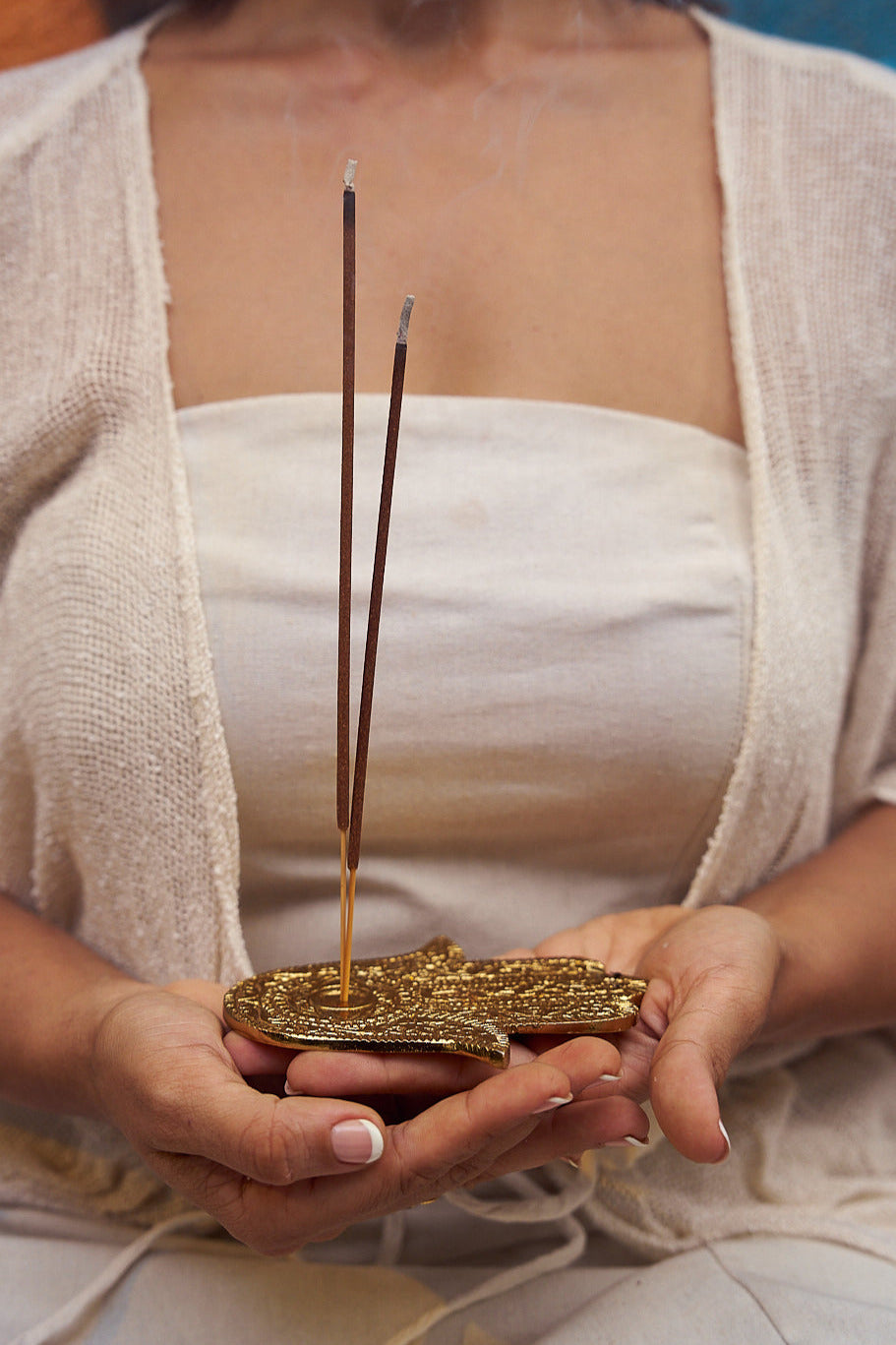 Hamsa tray and incense holder