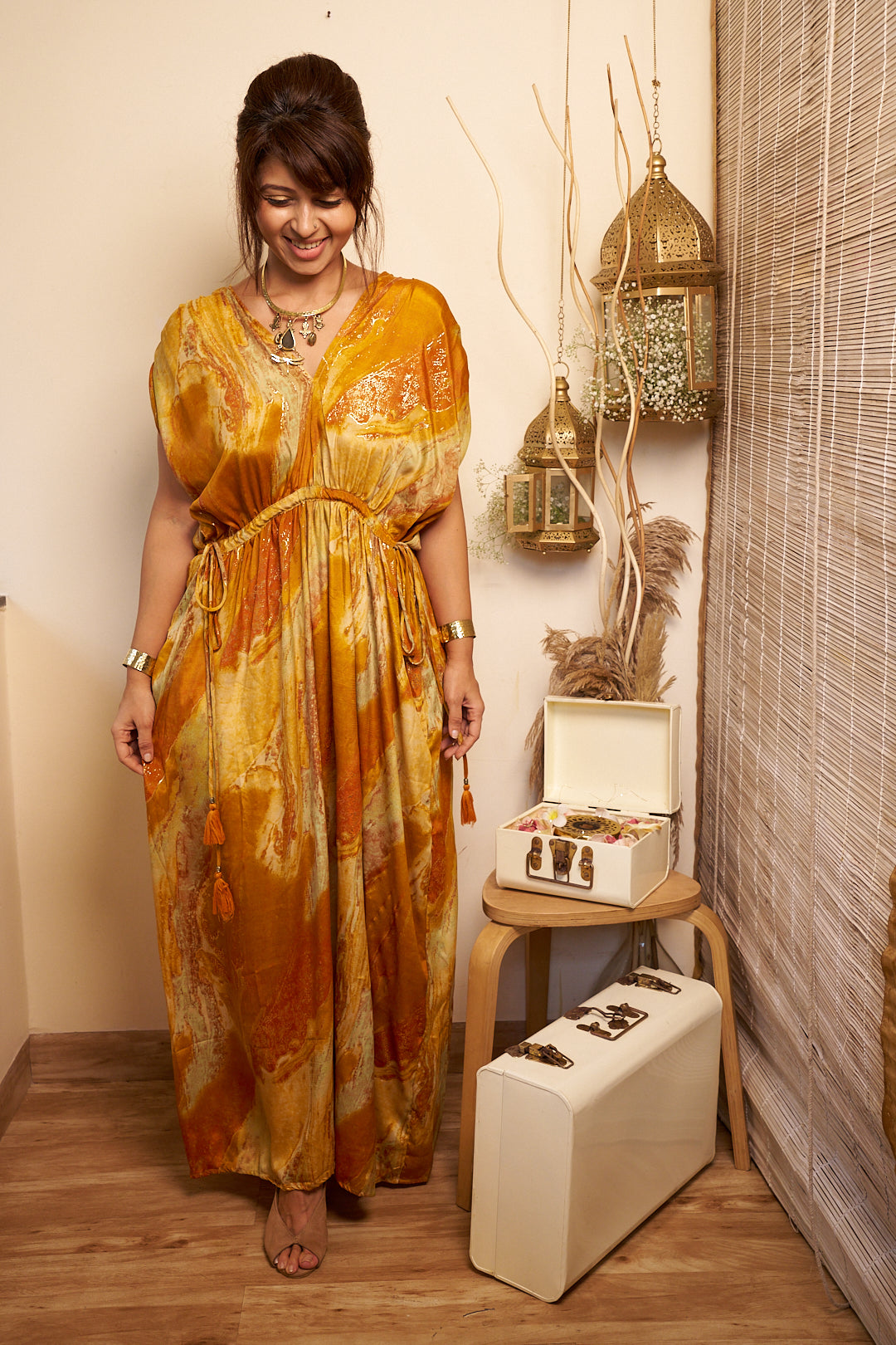 Saanjh-free size dress in Viscose silk